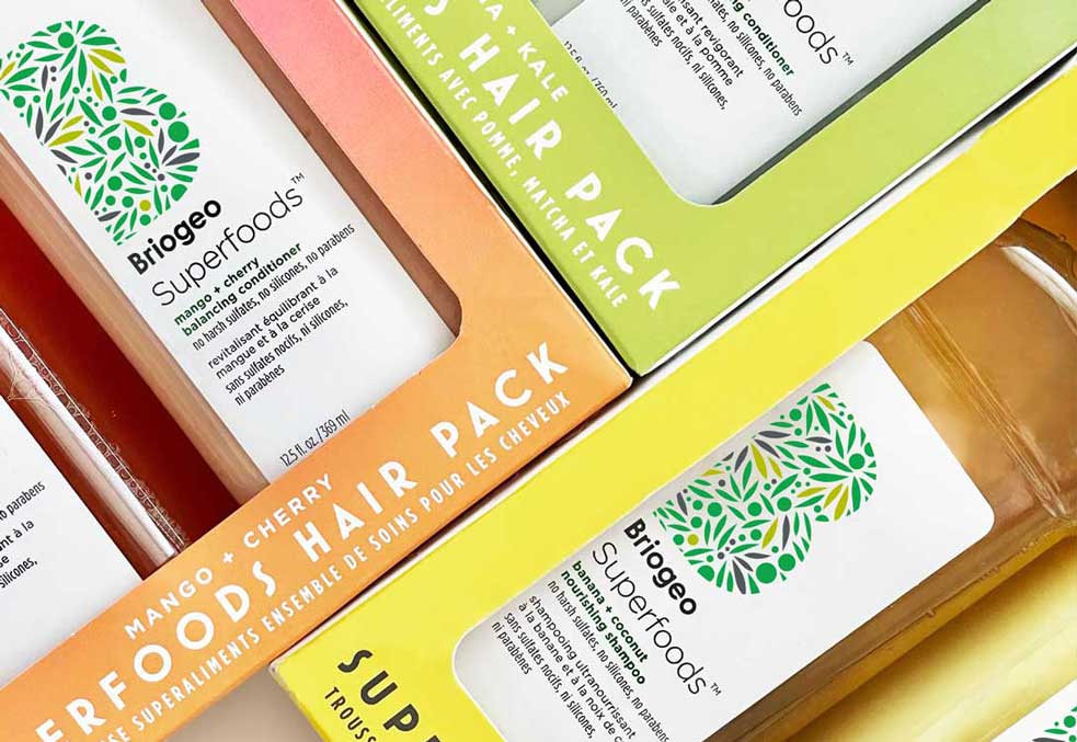 Close-up shot of Superfoods hair packs on white background